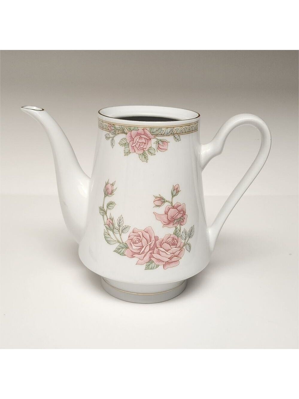 Vintage Crown Ming Fine China 7.5" Teapot Christina Rose w/ gold trim (No Lid)